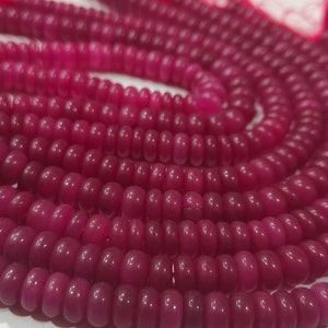 Ruby Jade Rondelle Plain Smooth 8mm Gemstone Beads Sold Per Strand 8 Inches Long Wholesale Beads