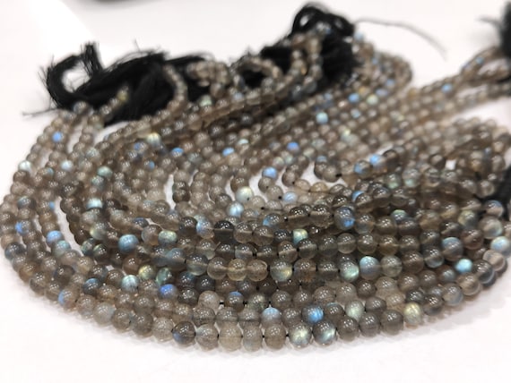 Natural Labradorite Round Smooth Plain 5mm Beads Sold Per Strand 8 Inches Long