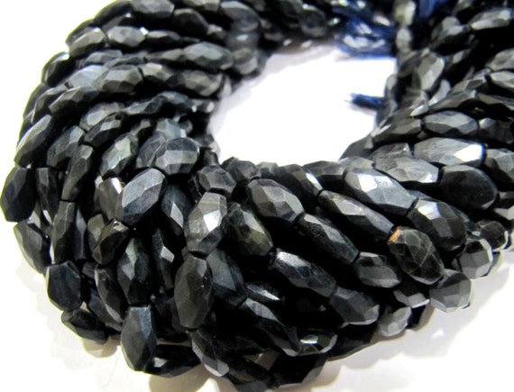 Natural Blue Tiger Eye Oval Faceted Beads Size 10mm to 12mm Blue Color Mani Shape Gemstone Beads Strand 13 Inches long Sold Per Strand