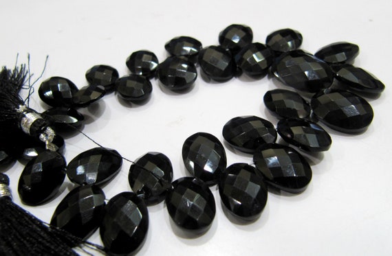 Genuine Black Spinel beads Oval Shape Size 10x14mm to 12x16mm, Faceted Oval beads,8 inch Strand approx. 30 to 35 beads per strand