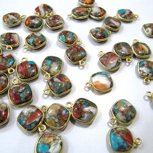 6 Vintage metal UNIQUE beads jewelry finding 23mmX19mm