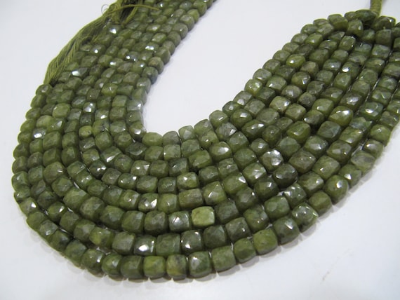 Natural Vessonite 3D Cube box Faceted Briolette Beads Size 6mm Sold per Strand of 8 Inches Long Rare Unique Semi Precious beads Wholesale