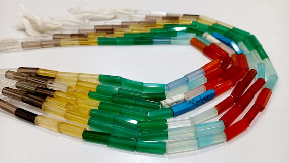 Natural Multi Color Tube Shape Briolette 5x15mm Beads Sold per strand 14 Inch Long Great Quality beads
