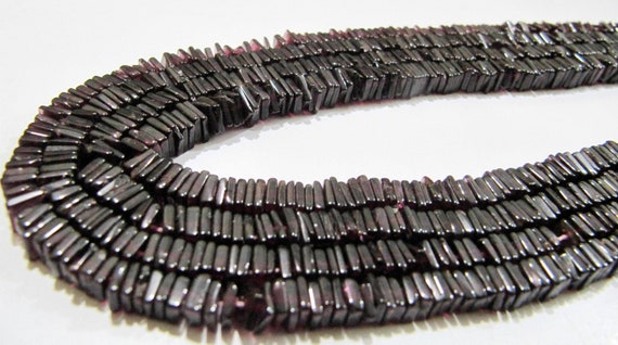Natural Garnet Gemstone Heishi Cut Square Shape Beads 4-5mm Gemstone Beads Strand 8 inch Long