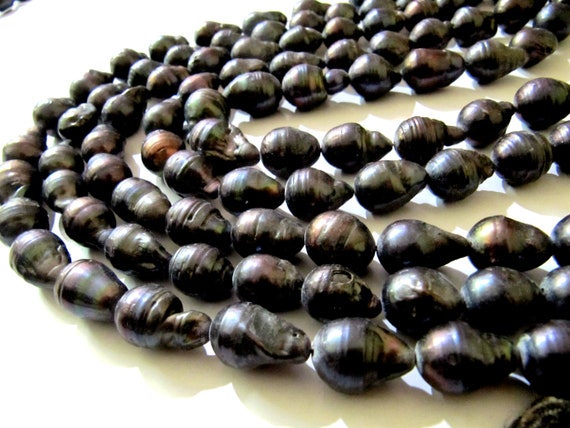 Natural Black Pearl Baroque Shape Beads Genuine Nugget Shape Fresh Water Pearl Beads Size 15 to 20mm approx. Strand 15-16 inch long