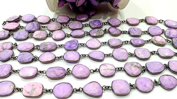 Natural Phosphosiderite briolette Free Shape 12 to 15mm Bezel Connector Chain Sold Per Foot Great Quality Chain Wholesale Rates