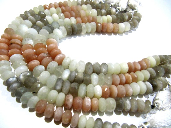 Natural Multi Moonstone Rondelle Faceted Beads 9-10 mm Strand 10 inches long High Quality Beads Wholesale prices jewelry making gemstone