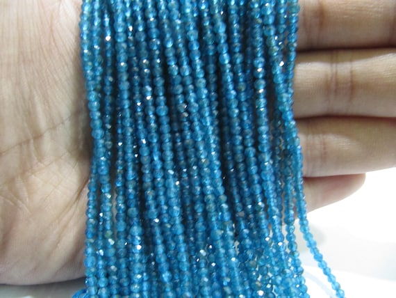 Natural Neon Apatite Rondelle Faceted 2.5-3mm Beads Strand 13 inches long Best Quality Wholesale prices jewelry making gemstone beads