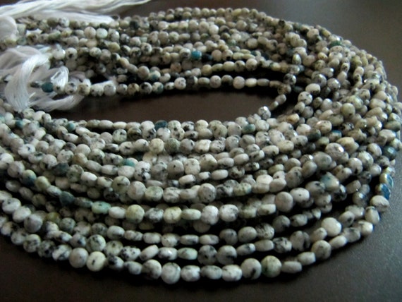 Natural K2nite Jasper Faceted Round Coin Shape Briolette Beads Size 4mm Micro Size Strand 13 Inches Long, Jewelry Making Wholesale Rate Gems