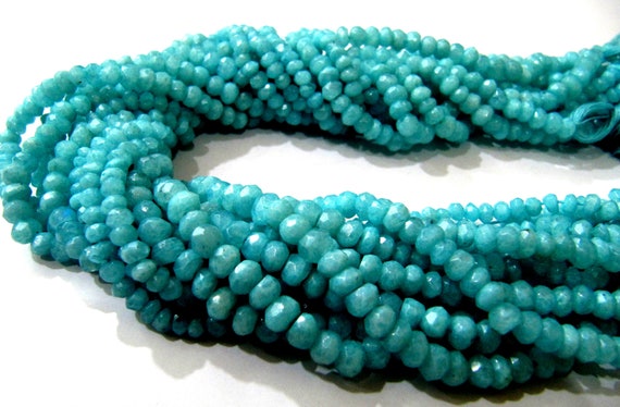 Natural Blue Opal 4-5mm Rondelle Faceted Gemstone Beads Strand 13 inches long  Semi Precious Beads Sold Per Strand Wholesale Prices