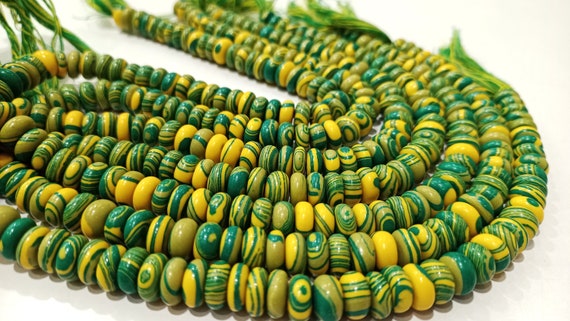 Fordite Agate Multi Color Gemstone Rondelle Plain Smooth Beads Sold per Strand 8 inches Long Necklace and bracelet Making Beads