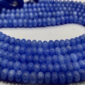 Natuurlijke blauwe saffierkwarts rondelle effen gladde 8 mm edelsteenkralen verkocht per streng 8 inch lange kralen voor sieraden maken