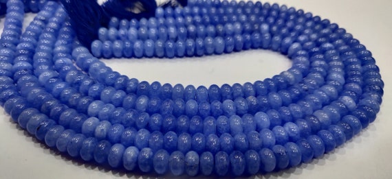 Natural Blue Sapphire  Quartz Rondelle Plain Smooth 8mm Gemstone Beads Sold Per Strand 8 Inches Long Jewelry Making Beads
