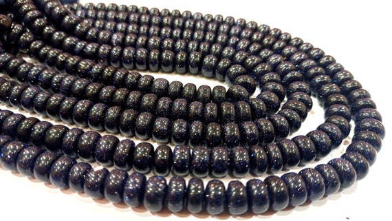 Natural Blue Sandstone Rondelle Plain Smooth 8mm Beads sold Per Strand 8 inches Long Great Quality Beads