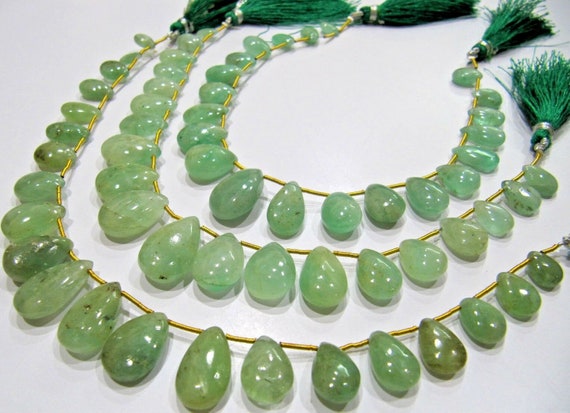 Natural Untreated Emerald Pear Shape Plain Smooth Briolette 6x9mm To 12x18mm Graduated Beads Real Colombian Emerald Strand 9 Inches Long