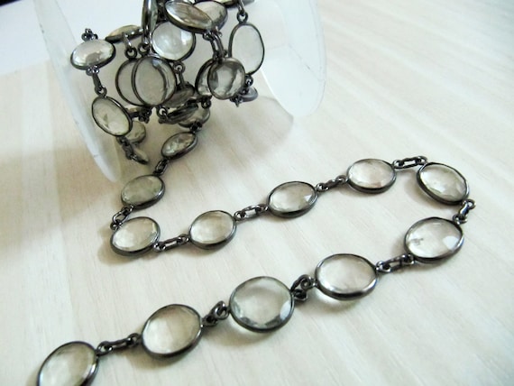 Natural Crystal Quartz Nugget Briolette Connector Chain Uneven Free Shape 12to15mm Sold Per Foot High Quality Beads Wholesale Prices