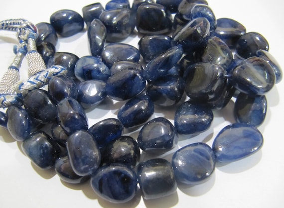 Pack of 10 Loose Beads- AAA Quality Natural Blue Sapphire Beads 12 mm to 20 mm Nugget Shape Beads Precious Stone Beads- Wholesale Price