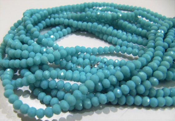 Amazonite Hydro quartz Rondelle Faceted 3-4 mm Beads Strand 13 inches long High Quality Wholesale Prices Jewelry making  beads