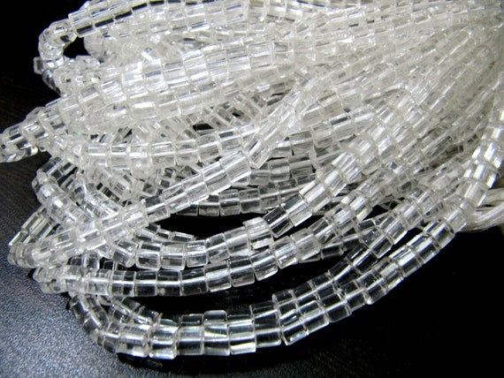 AAA Quality White Crystal Cube Beads 5mm Size Smooth Box Shape Beads Length 10 inches long Hydro Quartz Beads Wholesale Prices