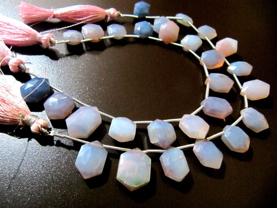 Natural Lavender Blue Opal Diamond Shape Faceted  10X15mm beads Jewelry Making Gemstone Beads Strand 8 inch Long Wholesale Prices