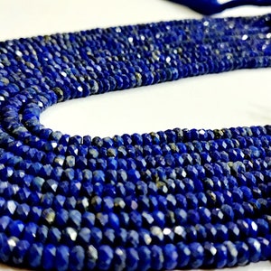 Natural Lapis Lazuli Rondelle Faceted Beads 5-6mm Strand 13 inches long High Quality Beads Wholesale prices jewelry making