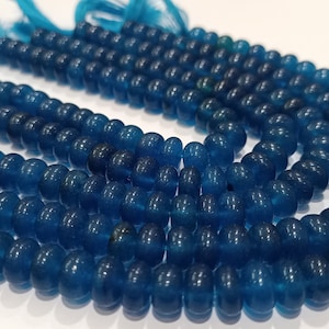 Natural Neon Apatite Rondelle Plain Smooth 8mm Gemstone Beads Sold Per Strand 8 Inches long Jewelry Making Beads