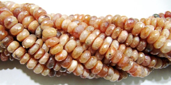 Natural Carnelian Rondelle Faceted Silver AB Mystic Coated 7-8mm Gemstone Beads Strand 8 inches long Top Quality Wholesale Prices