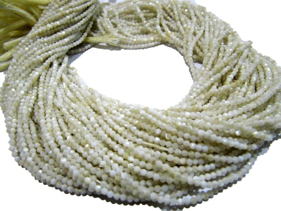 Natural Mother Of Pearl Rondelle Faceted 2mm Beads Strand 13 inches long Jewelry Making Beads Sold Per Strand Wholesale Prices