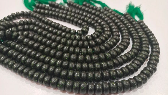 Natural Green  Sandstone Rondelle Plain Smooth 8mm Beads sold Per Strand 8 inches Long Great Quality Beads