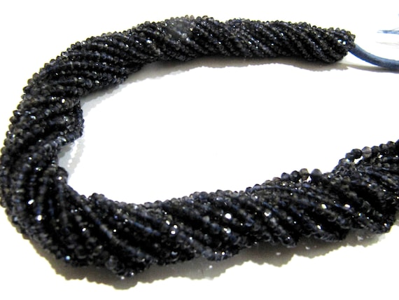 Natural Iolite Rondelle Faceted 2.5-3 mm Gemstone beads Strand 13 inches long High Quality Beads Wholesale prices jewelry making gemstone