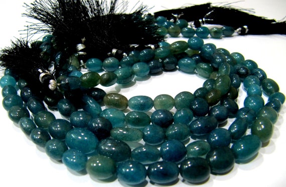 Dyed Blue Sapphire quartz Oval Plain Smooth 7x9mm to 8x10mm Size Beads Strand 13 inches long Jewelry making Beads Wholesale Prices