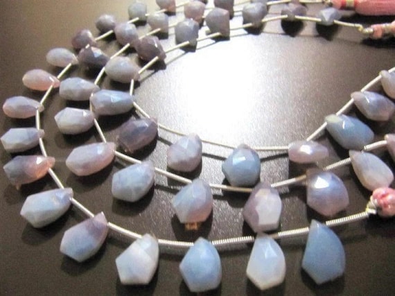 Natural Lavender Blue Opal Mango Shape Faceted  10X15mm beads Jewelry Making Gemstone Beads Strand 8 inch Long Wholesale Prices