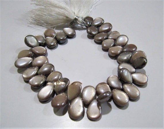 Natural Chocolate Moonstone Plain Smooth Pear Shape Beads 6x8mm to 10x15mm Size 8 inches long Strand AB Mystic Coated Beads Wholesale prices