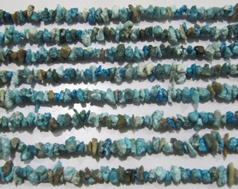 Natural Turquoise Irregular Chip Gravel Uncut Nugget 4mm To 8mm Sky Blue Color Jewelry Making Beads Strand 34 Inches Long Sold Per Strand