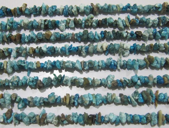 Natural Turquoise Irregular Chip Gravel Uncut Nugget 4mm To 8mm Sky Blue Color Jewelry Making Beads Strand 34 Inches Long Sold Per Strand