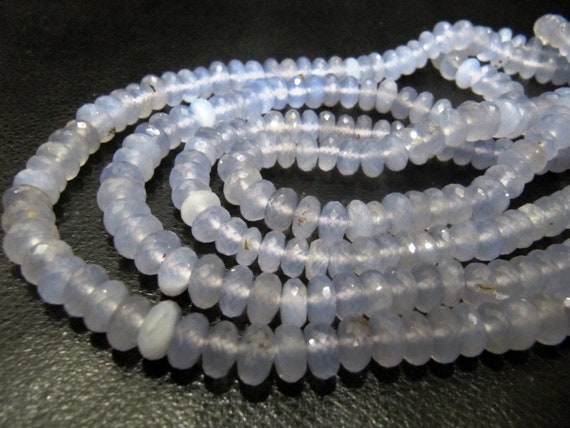 Natural Chalcedony Lavender Rondelle Faceted 8mm Gemstone Beads Sold Per Strand 8 Inches Long Great Quality Beads
