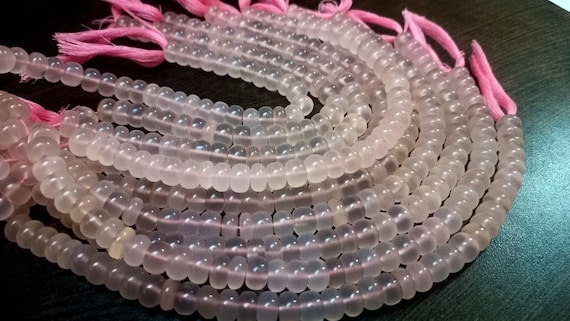 Natural Pink Chalcedony Rondelle Plain Smooth 8mm Gemstone Beads sold per strand 8 inches long Great Quality Beads