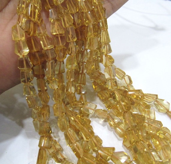 Natural Citrine Nugget Shape Laser Cut Tumbled 8mm To 10mm Beads, Jewelry Making Beads Strand 8 Inches Long Sold Per Strand Wholesale Rates