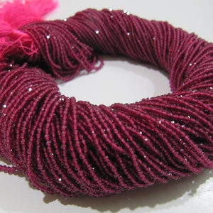 AAA Quality Natural Ruby Lab created Size 2mm Round Faceted Beads Strand 15 Inches Long , Ruby Imitation Red Color Beads For Jewelry Making