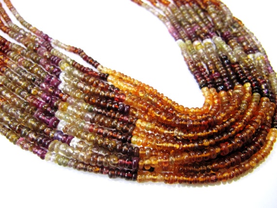 Natural Tundra Sapphire Rondelle Plain Smooth Beads Untreated multi sapphire 2.5to 3.5mm Beads strand 13 inch Long Sold per strand