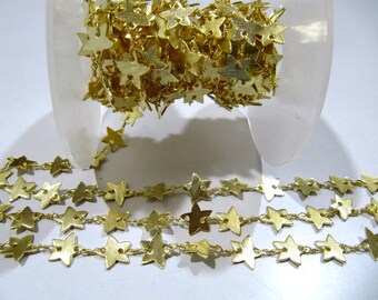 3 Feet Beautiful Metal Finding Rosary Chain Hammered Star Shape Chain 9 mm Connector Chain Sold Per Foot High Quality Wholesale Prices