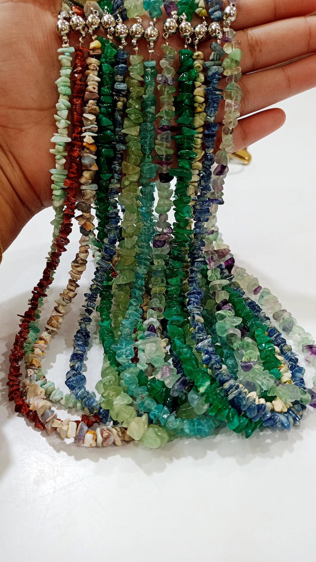 Collana Artigianale Pietre Azzurre, Corallo E Perle Bianche V.2 – DD Ceramiche Siciliane - Foto 7