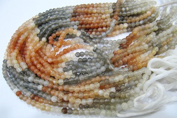 Natural Multi Moonstone Round Plain Smooth Beads 5 mm Strand 13 inches long Best Quality Beads Wholesale prices jewelry making gemstone bead