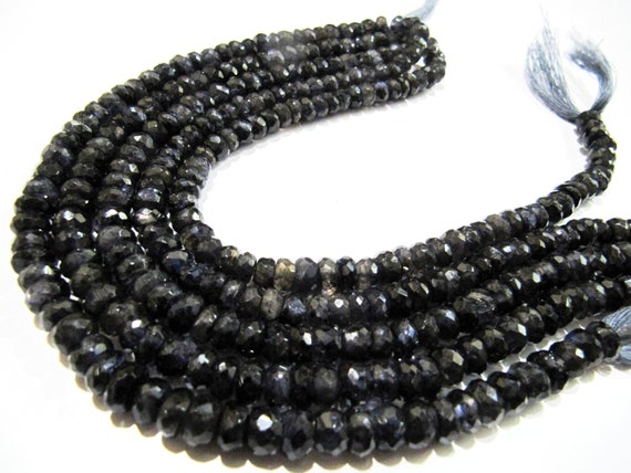 Natural Iolite Rondelle Faceted 7-8mm Gemstone beads Strand 10 inches long High Quality Beads Wholesale prices jewelry making gemstone