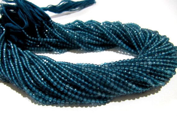 Natural topaz 2 to 3mm Rondelle Faceted Beads London Blue Topaz Color Gemstone Sold Per Strand 13 Inches long Best quality Beads