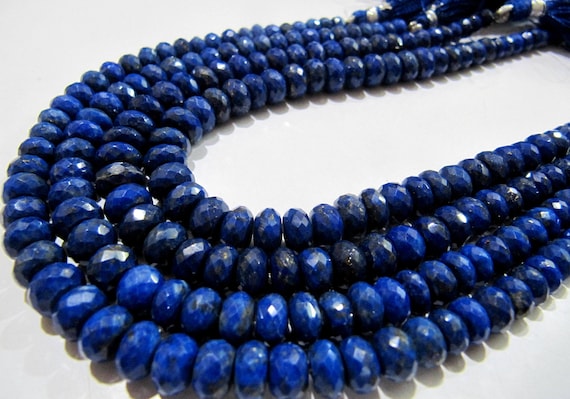 Natural Lapis Lazuli Rondelle Faceted Beads 5 to 8mm Graduated Strand 9inch long High Quality Beads Wholesale prices jewelry making beads