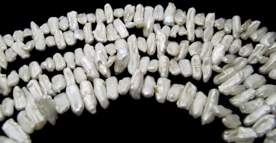 Natural White Biwa Pearl Beads Genuine Pearl Beads Fancy Shape approx.16to20mm Beads 34 Inches long High Quality Beads Wholesale prices