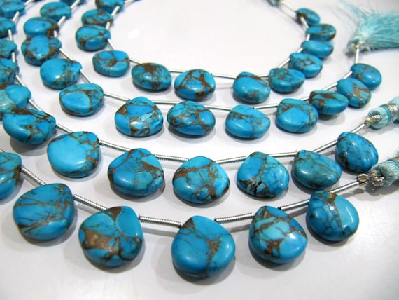 Sky Blue Oyster Turquoise Heart Shape Smooth Plain Size 12mm Sky Blue Color shaded Beads Strand 8 inch Long Sold Per Strand Wholesale Price