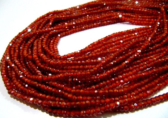 Natural Carnelian Cubic Zirconia Beads Rondelle Faceted 3mm Size CZ Beads  Strand 13-14 inches Micro Faceted Gemstone Beads Wholesale prices
