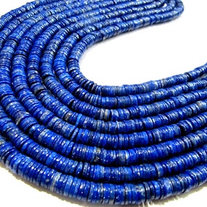 Natural Lapis Lazuli Tyre shape Rondelle Plain Smooth Beads 7-8mm Strand 8inch long High Quality Beads Wholesale prices jewelry making beads